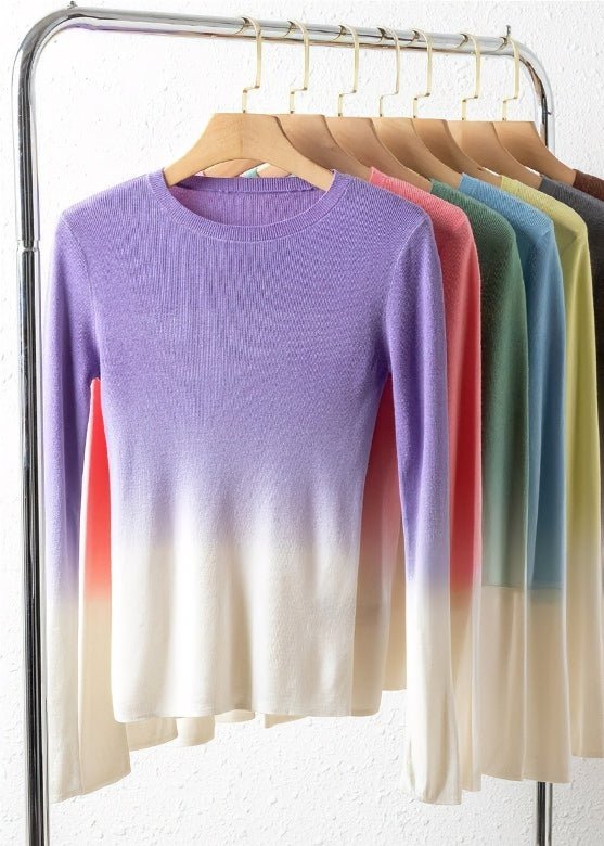 GRADIENT COLOR SLIM FIT SWEATER - ANLEM