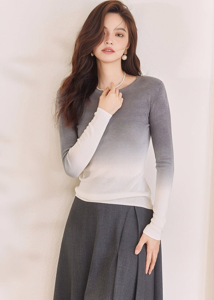 GRADIENT COLOR SLIM FIT SWEATER - ANLEM