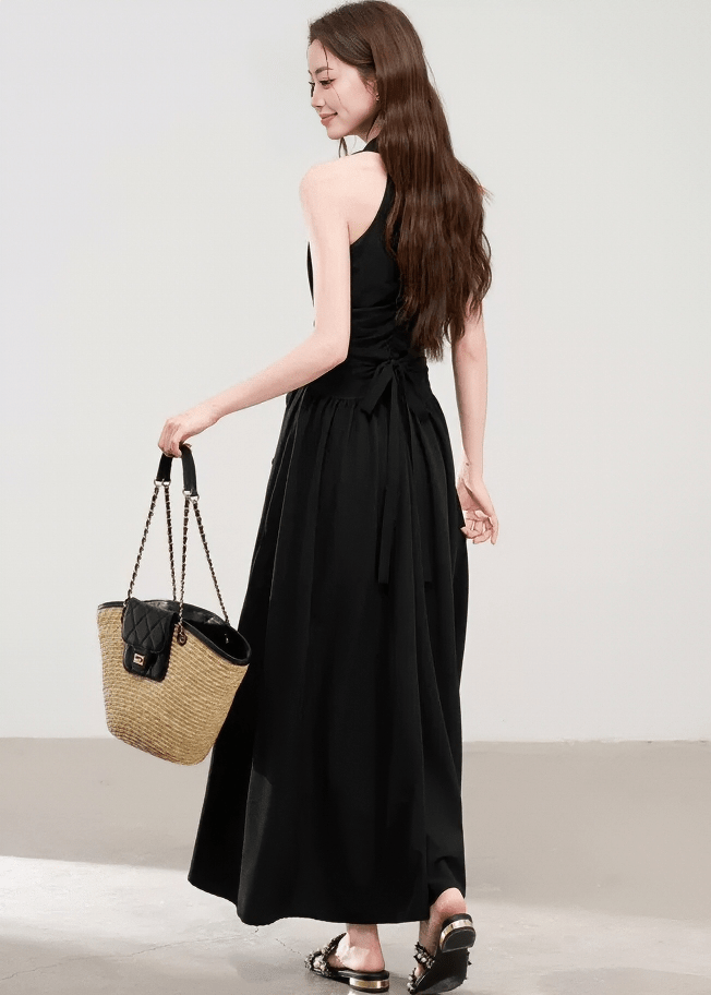 HALTER NECK RUFFLE DRESS - ANLEM