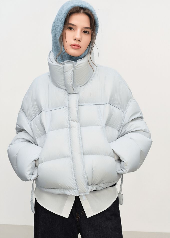 HIGH NECK SHORT PUFFER JACKET - ANLEM