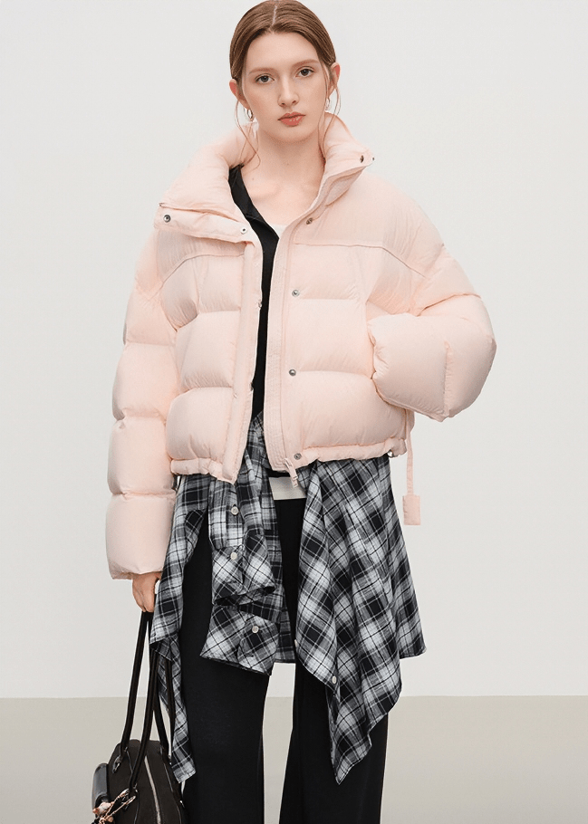HIGH NECK SHORT PUFFER JACKET - ANLEM
