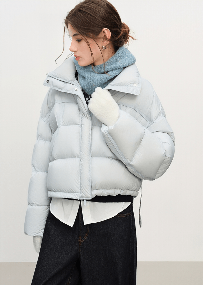 HIGH NECK SHORT PUFFER JACKET - ANLEM