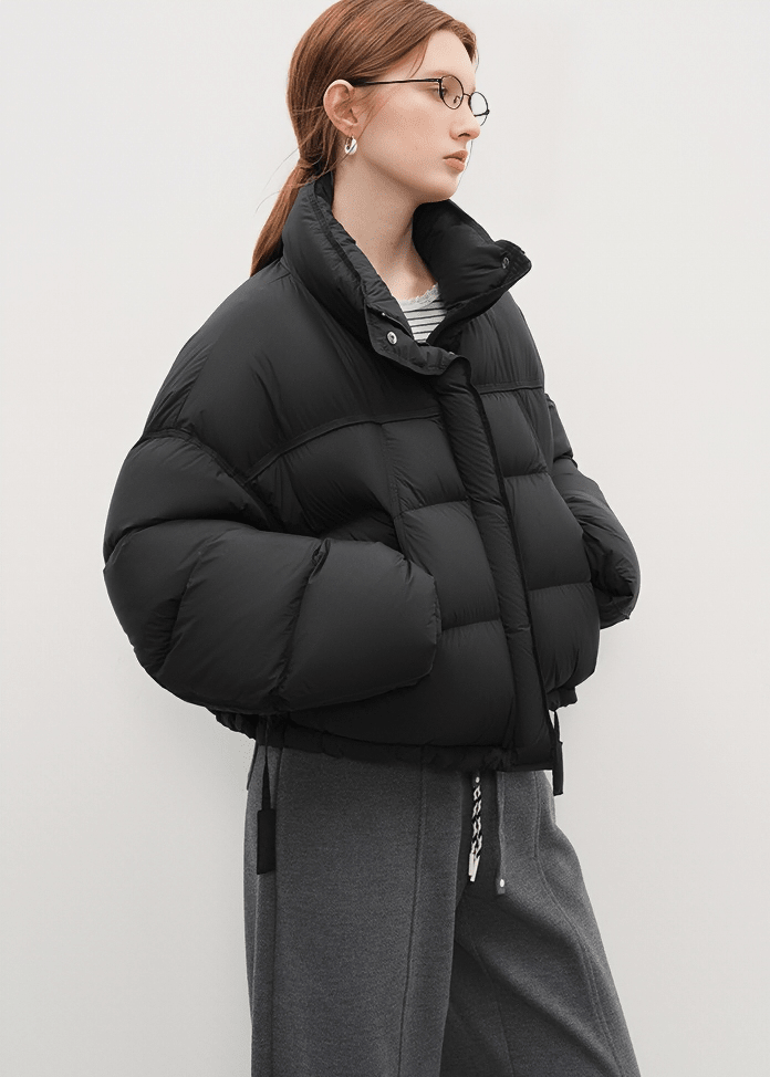 HIGH NECK SHORT PUFFER JACKET - ANLEM