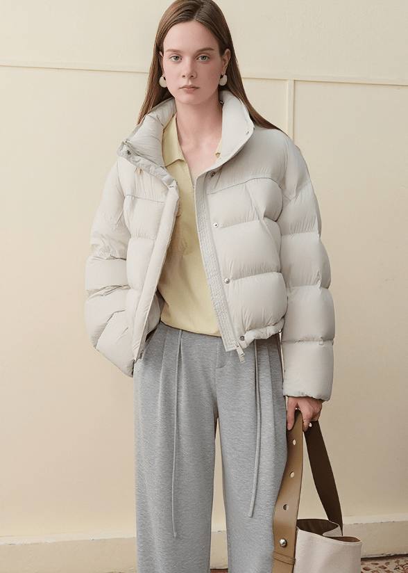 HIGH NECK SHORT PUFFER JACKET - ANLEM