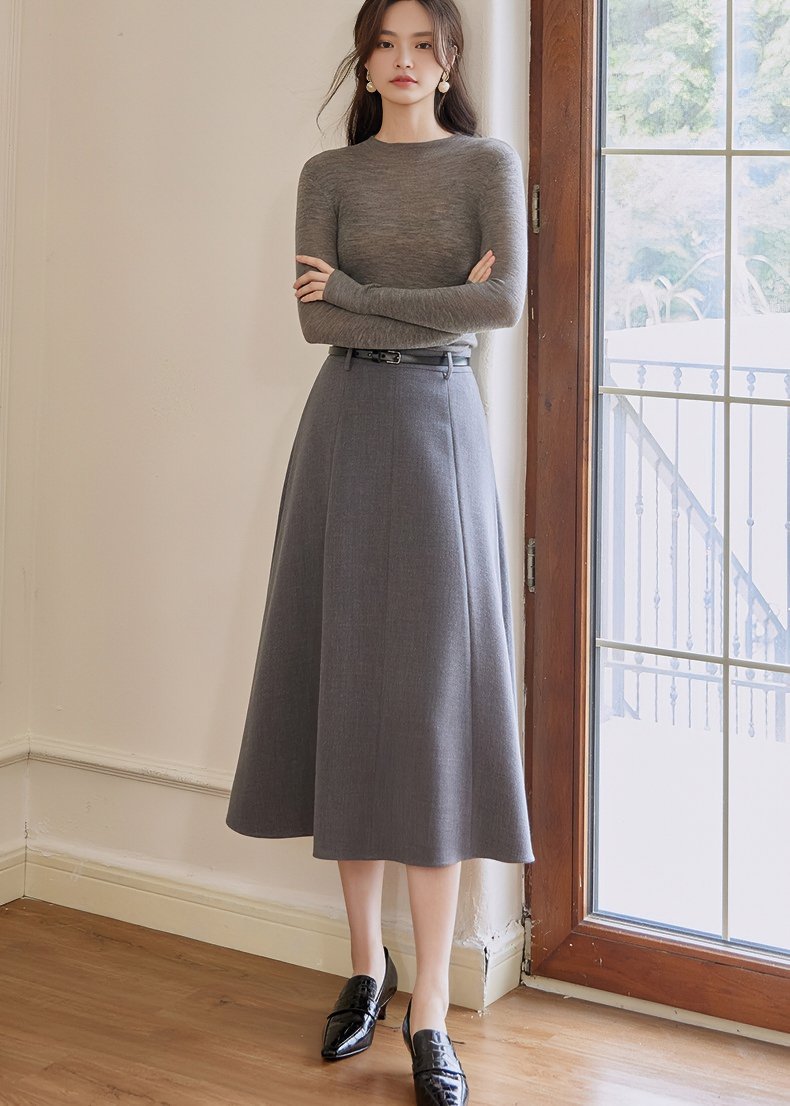 HIGH WAIST DRAPED SKIRT - ANLEM