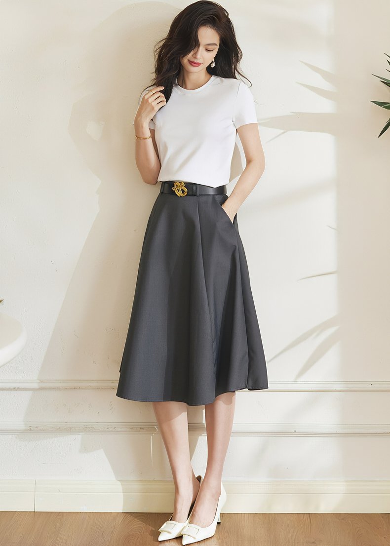 HIGH WAIST DRAPED SKIRT - ANLEM