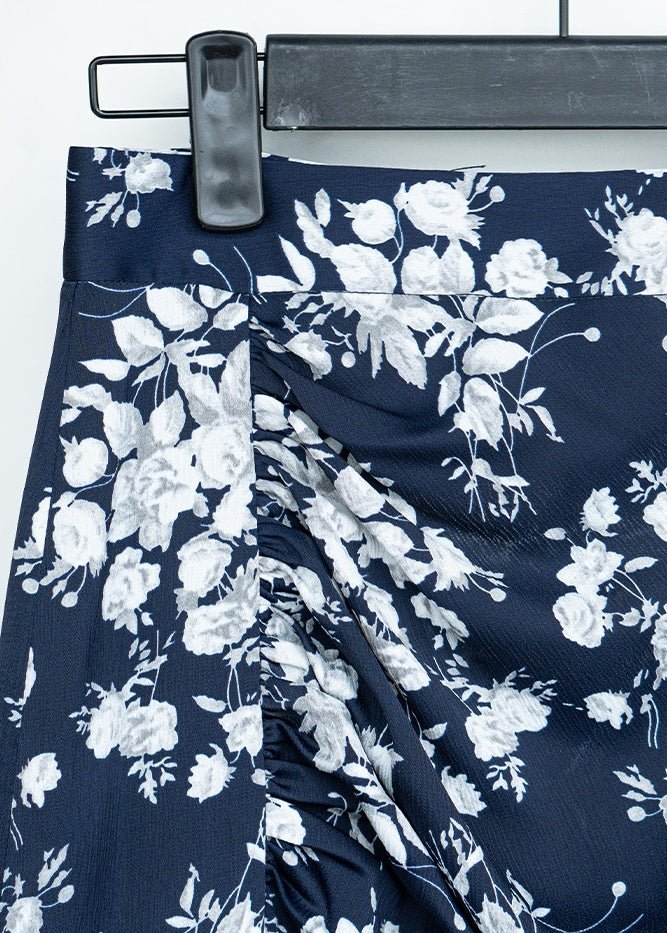 HIGH WAIST FLORAL SLIT SKIRT - ANLEM