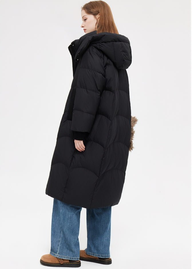 HOODED LONG DOWN JACKET - ANLEM