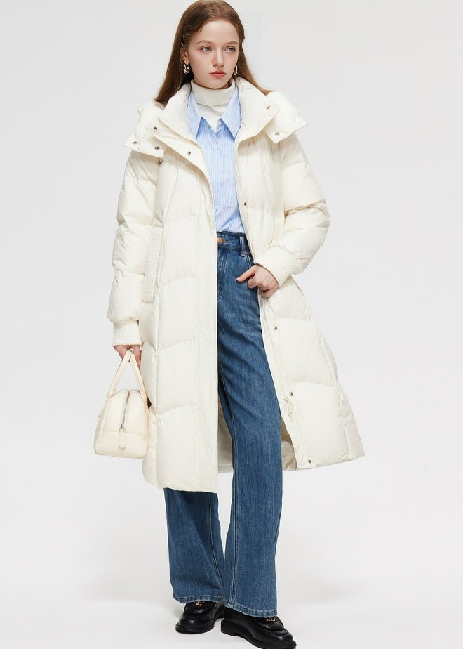 HOODED LONG DOWN JACKET - ANLEM