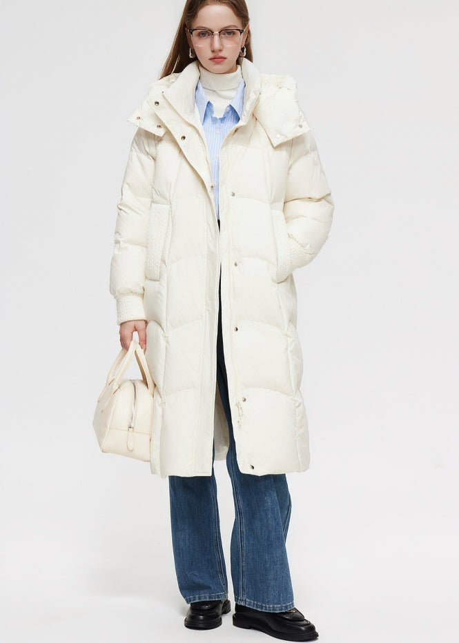 HOODED LONG DOWN JACKET - ANLEM