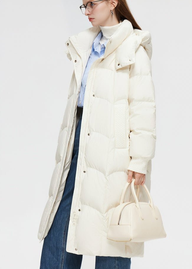 HOODED LONG DOWN JACKET - ANLEM