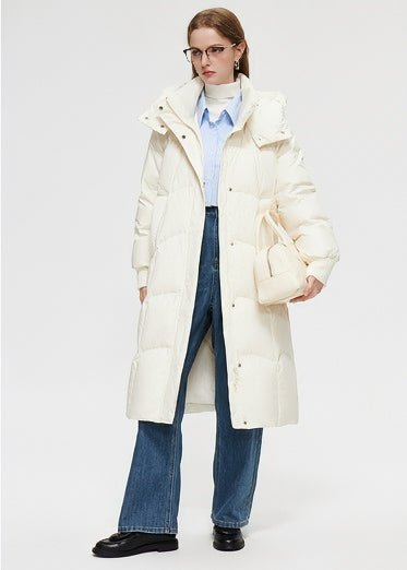 HOODED LONG DOWN JACKET - ANLEM