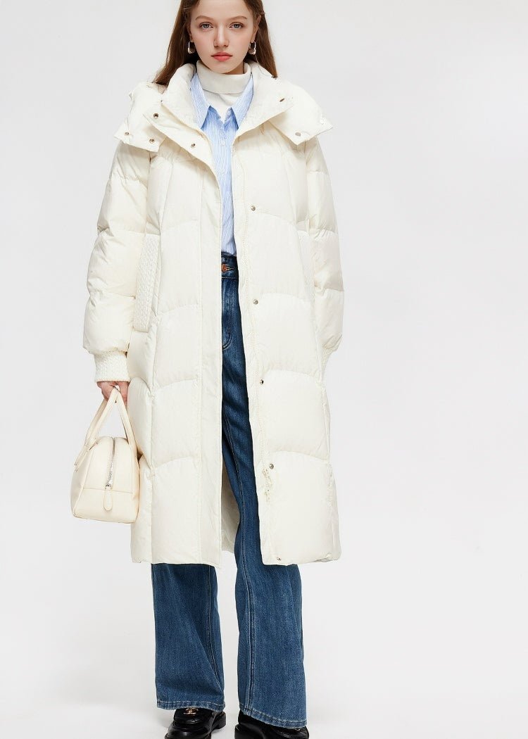 HOODED LONG DOWN JACKET - ANLEM