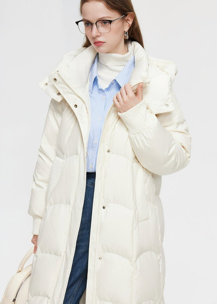 HOODED LONG DOWN JACKET - ANLEM