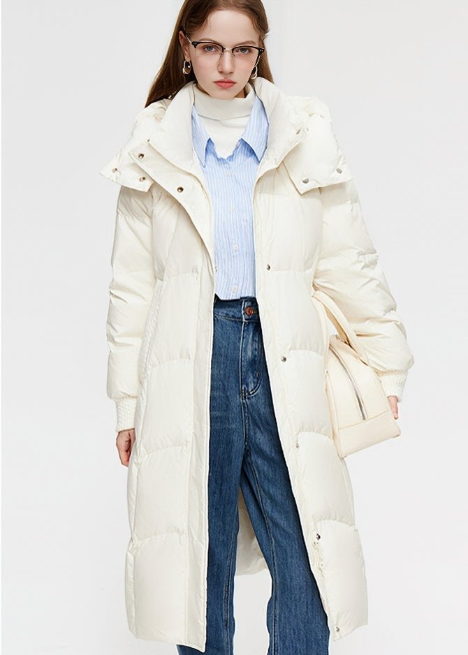 HOODED LONG DOWN JACKET - ANLEM