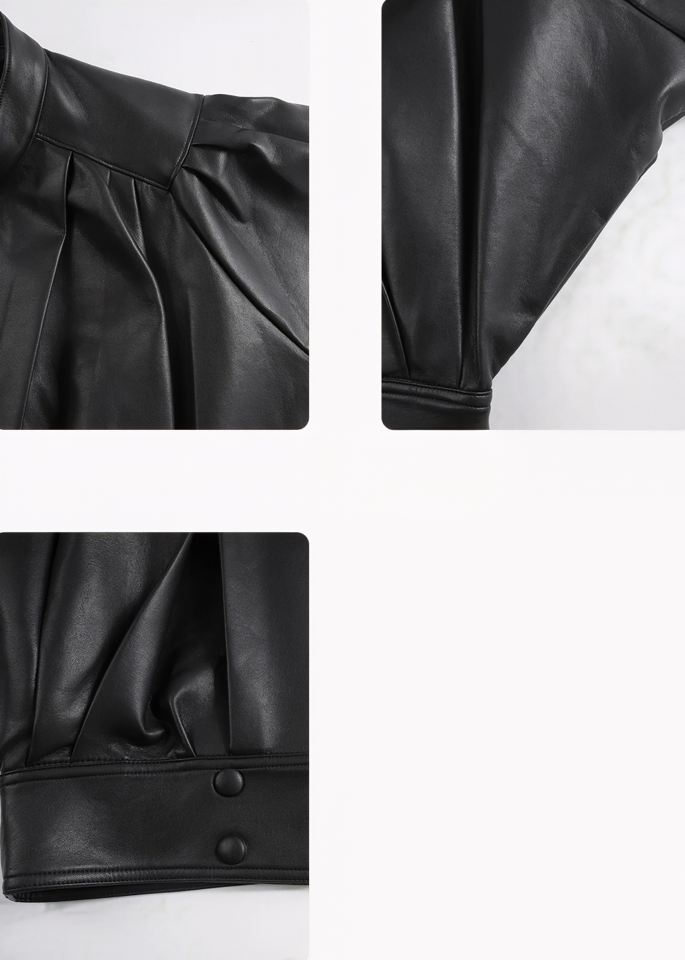 LEATHERETTE PUFF SLEEVE JACKET