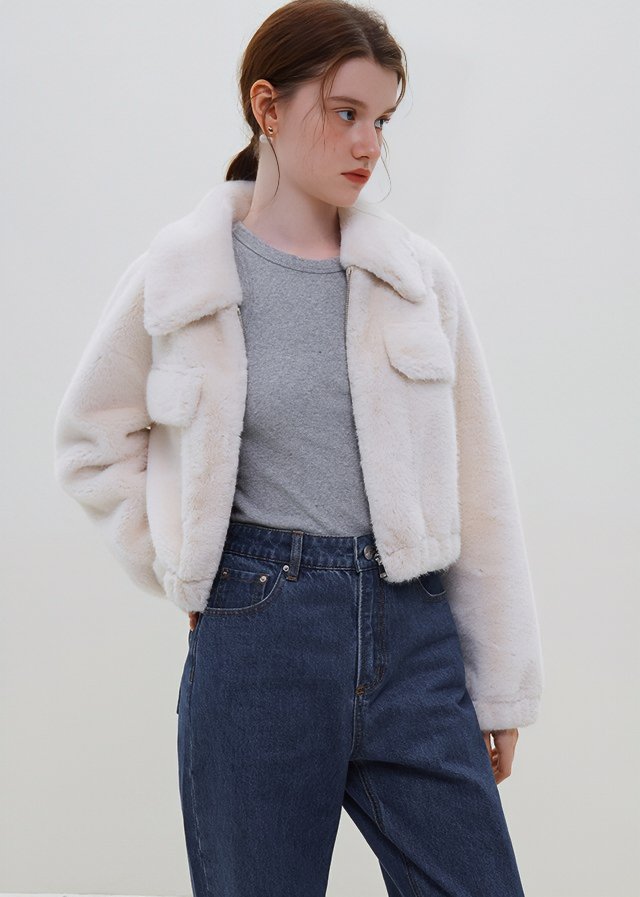 IMITATION FUR SHORT JACKET - ANLEM