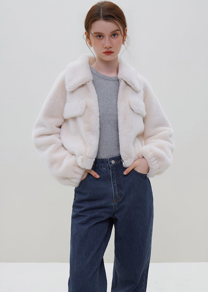 IMITATION FUR SHORT JACKET - ANLEM