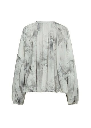 INK FLORAL PLEATED TOPS - ANLEM