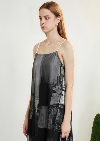 INK MESH SLIP DRESS - ANLEM