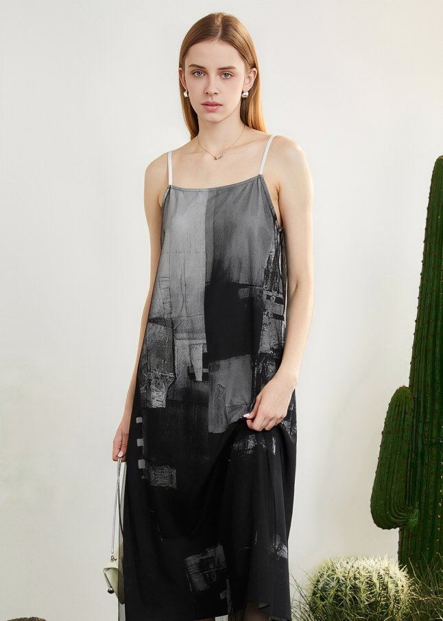 INK MESH SLIP DRESS - ANLEM