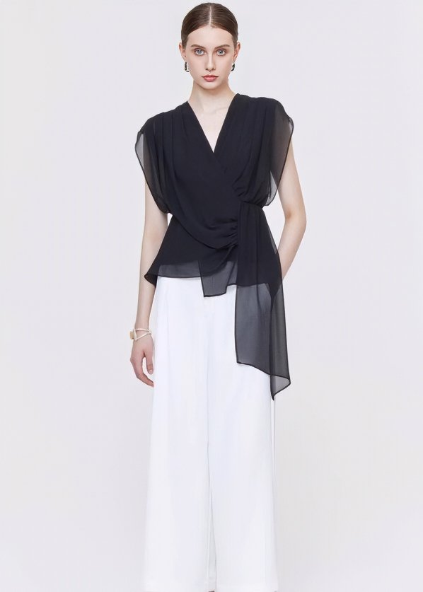 IRREGULAR STITCH SLEEVELESS SHIRT - ANLEM