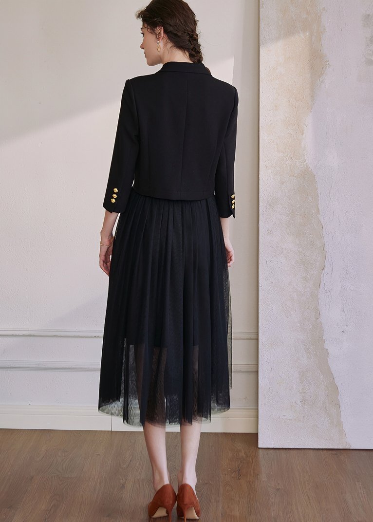 JACKET & HALF - LENGTH GAUZE SKIRT - ANLEM