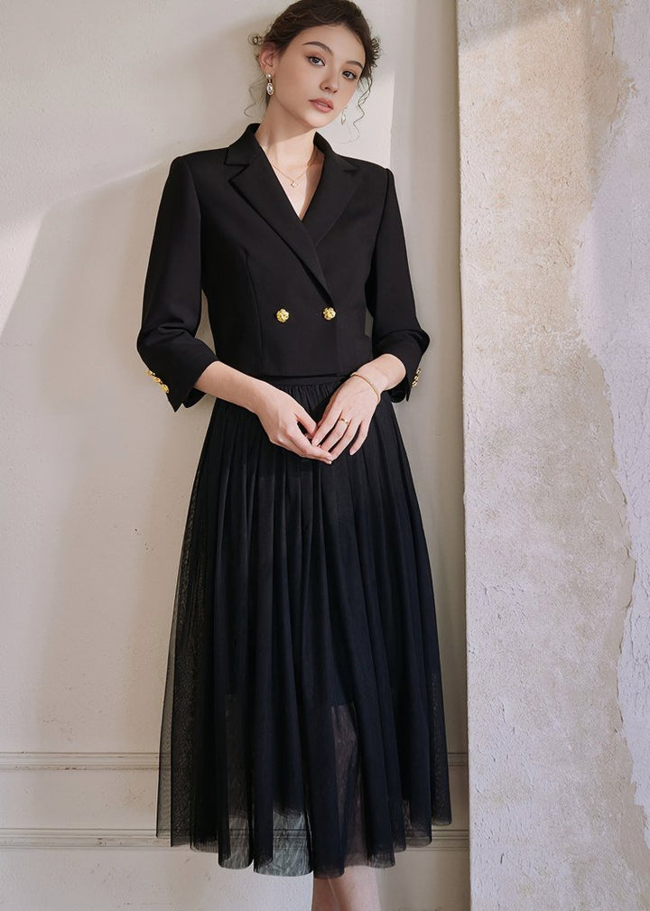 JACKET & HALF - LENGTH GAUZE SKIRT - ANLEM