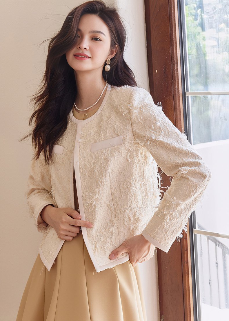 JACQUARD TASSEL JACKET - ANLEM