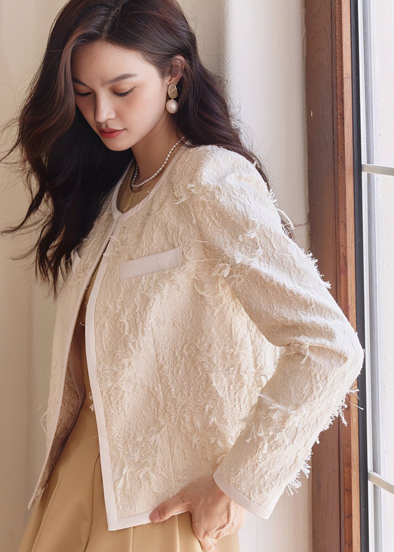 JACQUARD TASSEL JACKET - ANLEM