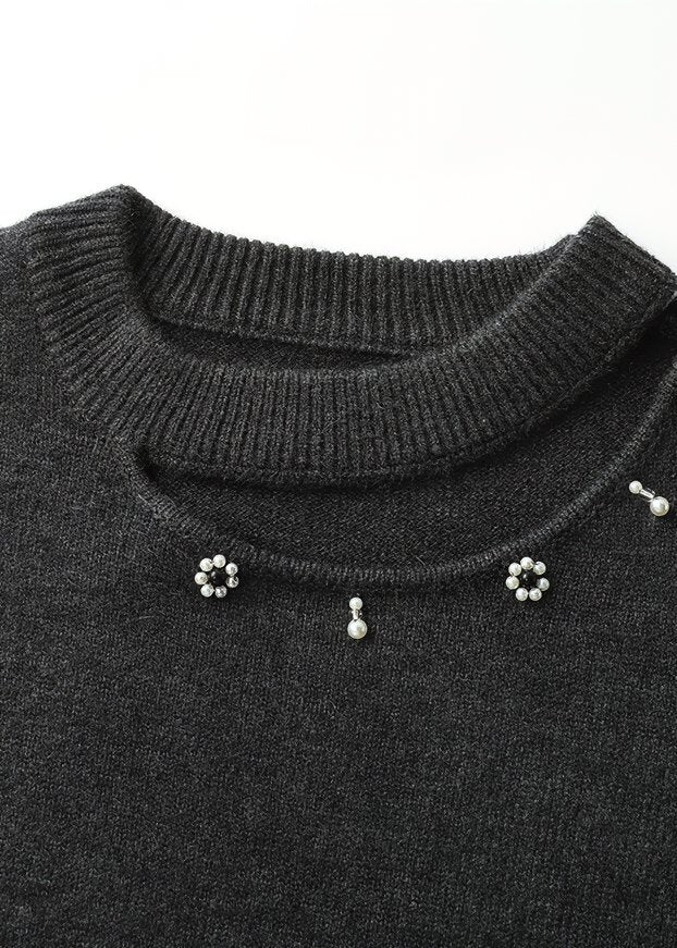 JEWEL NECK CUT - OUT KNIT - ANLEM