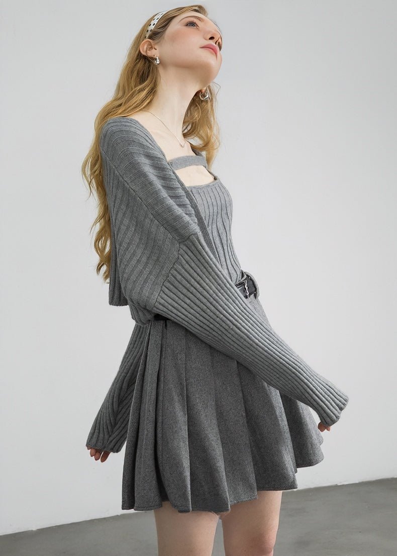 KNIT CARDIGAN AND CAMISOLE SET - ANLEM