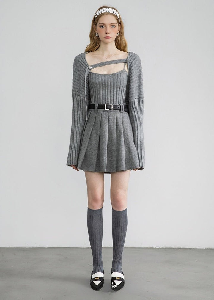 KNIT CARDIGAN AND CAMISOLE SET - ANLEM