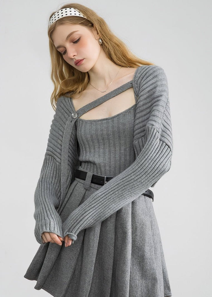 KNIT CARDIGAN AND CAMISOLE SET - ANLEM