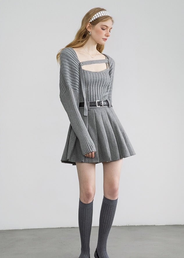 KNIT CARDIGAN AND CAMISOLE SET - ANLEM