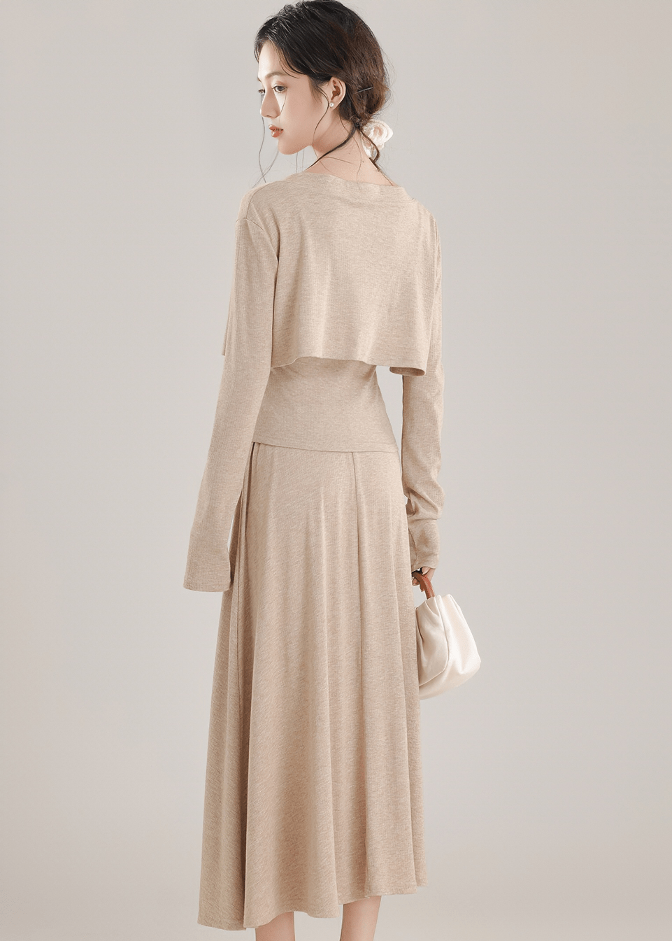 KNIT CARDIGAN&TOPSKIRT SET - ANLEM