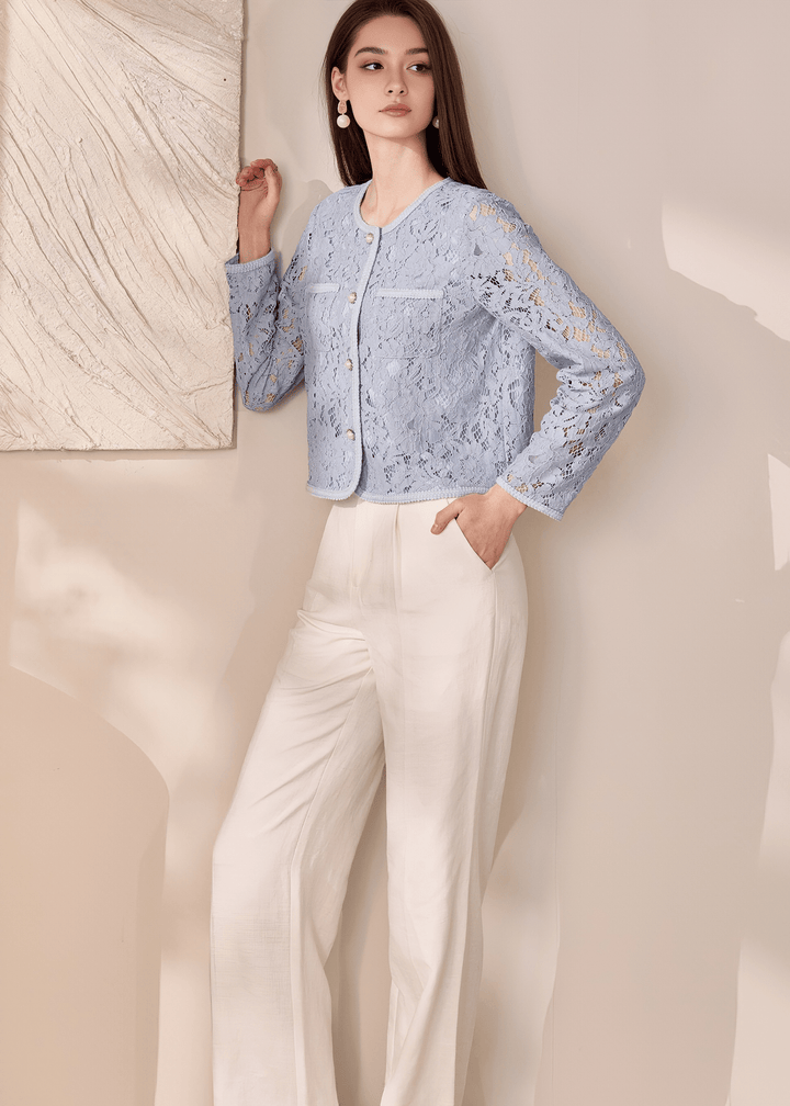 LACE CROPPED JACKET - ANLEM