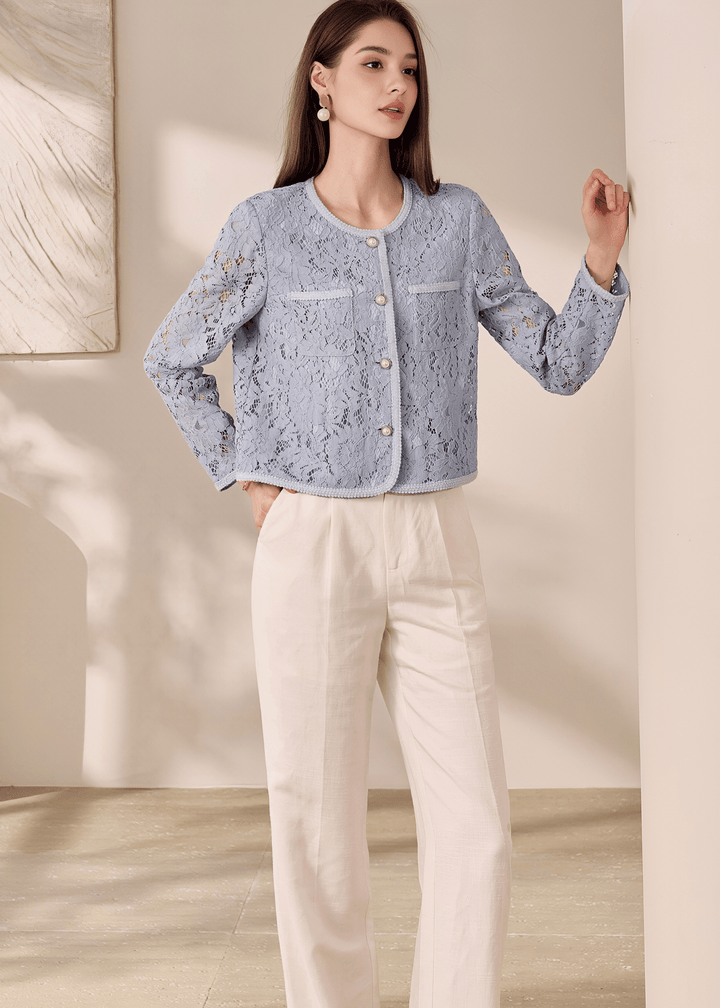 LACE CROPPED JACKET - ANLEM