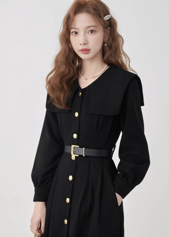 LARGE COLLAR BUTTON DRESS - ANLEM