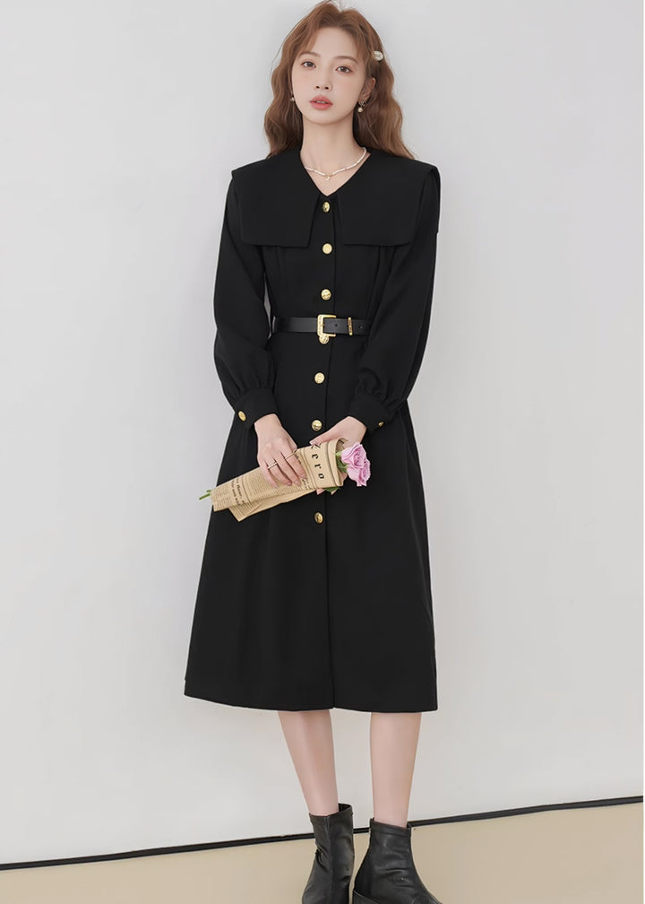 LARGE COLLAR BUTTON DRESS - ANLEM