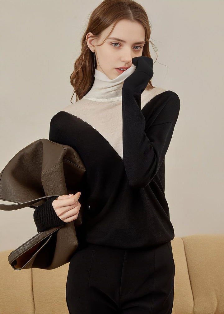 LAYERED HIGH NECK KNIT - ANLEM