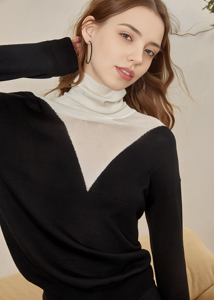 LAYERED HIGH NECK KNIT - ANLEM