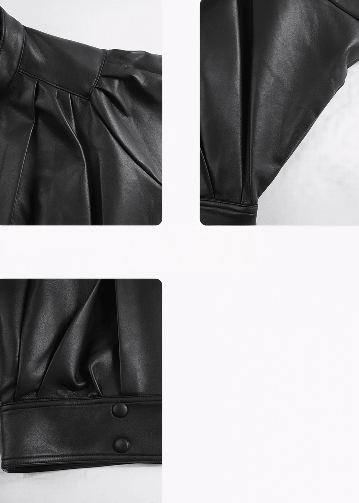 LEATHERETTE PUFF SLEEVE JACKET - ANLEM