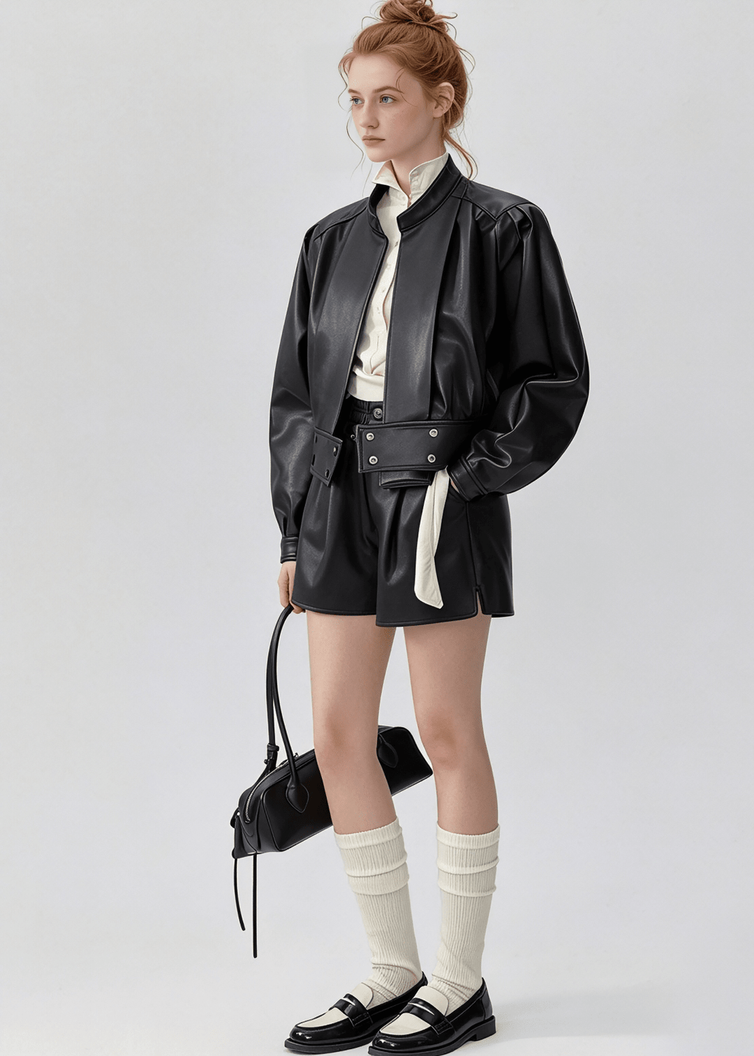 LEATHERETTE PUFF SLEEVE JACKET - ANLEM