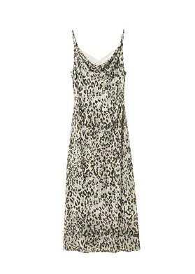 LEOPARD PRINT SLIM SUSPENDER DRESS - ANLEM