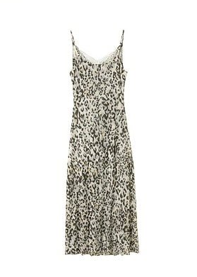 LEOPARD PRINT SLIM SUSPENDER DRESS - ANLEM