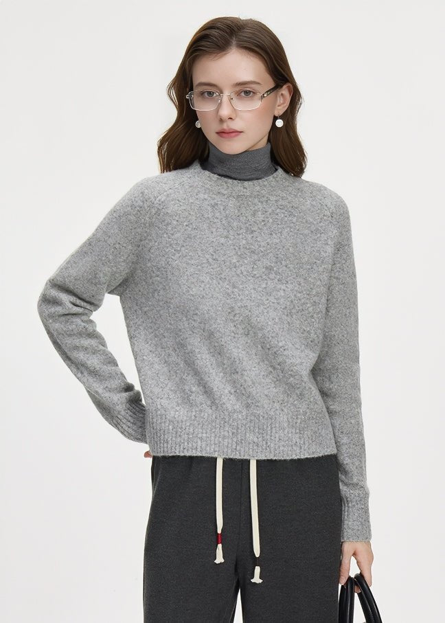 LOOSE GENTLE ROUND NECK KNIT - ANLEM