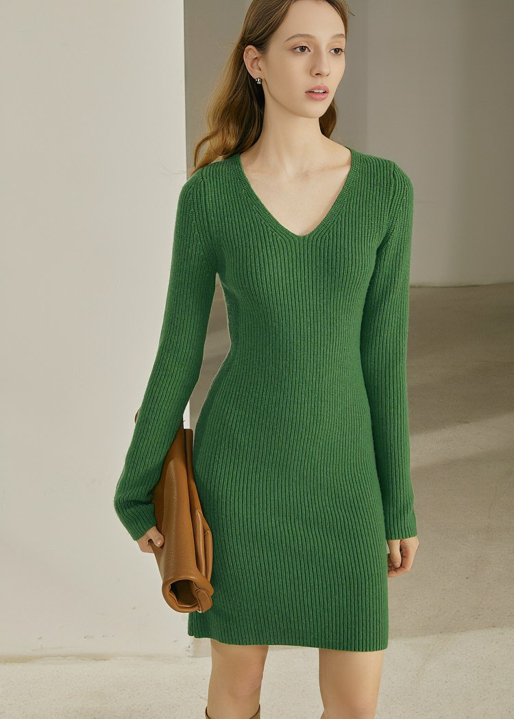 LOOSE SHORT KNIT DRESS - ANLEM