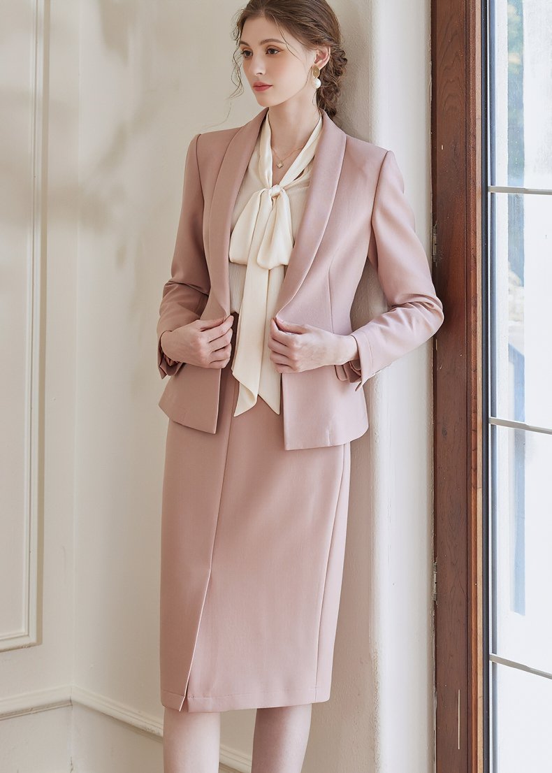 MAUVE PINK JACKET & SKIRT - ANLEM