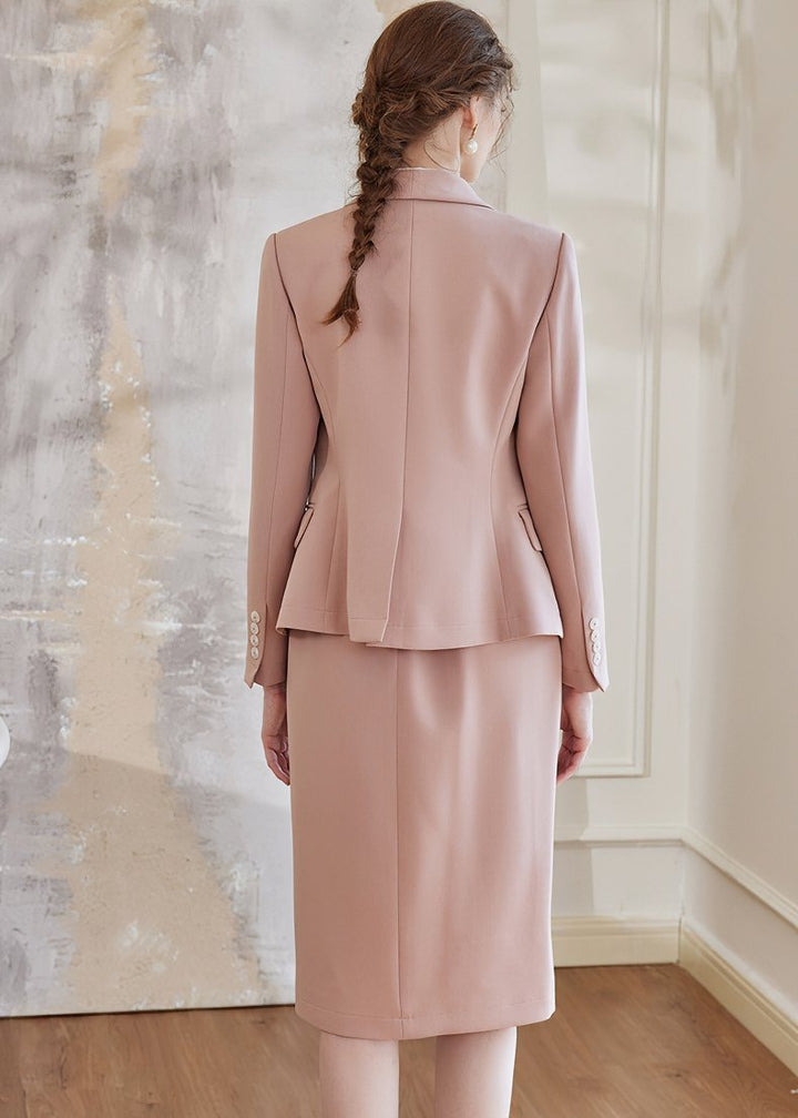 MAUVE PINK JACKET & SKIRT - ANLEM